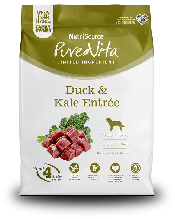 NutriSource PureVita Duck & Kale Entrée Dog Food