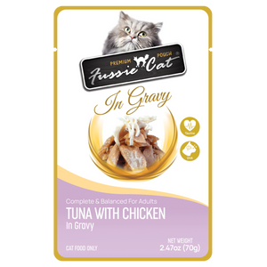 Fussie Cat Premium Pouch Tuna w/Chicken  in Gravy