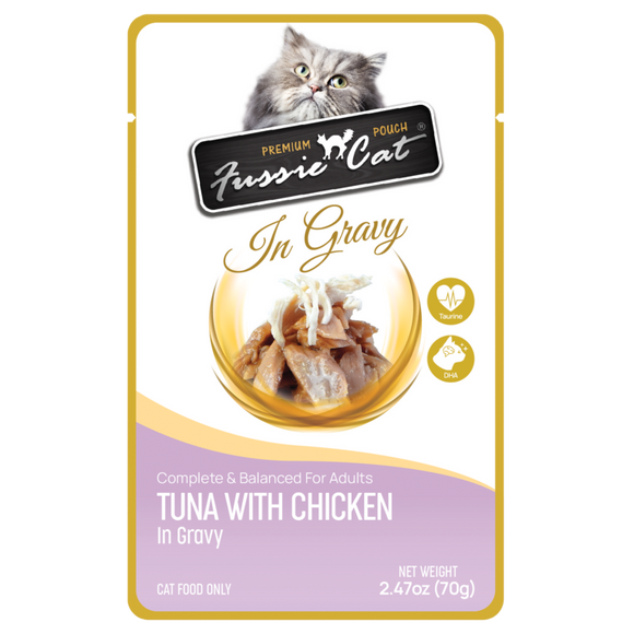 Fussie Cat Premium Pouch Tuna w/Chicken  in Gravy