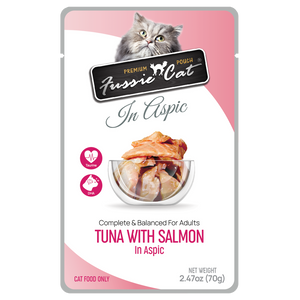 Fussie Cat Premium Pouch Tuna w/Salmon in Gravy