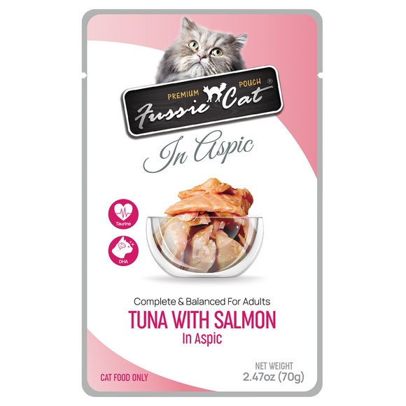 Fussie Cat Premium Pouch Tuna w/Salmon in Gravy