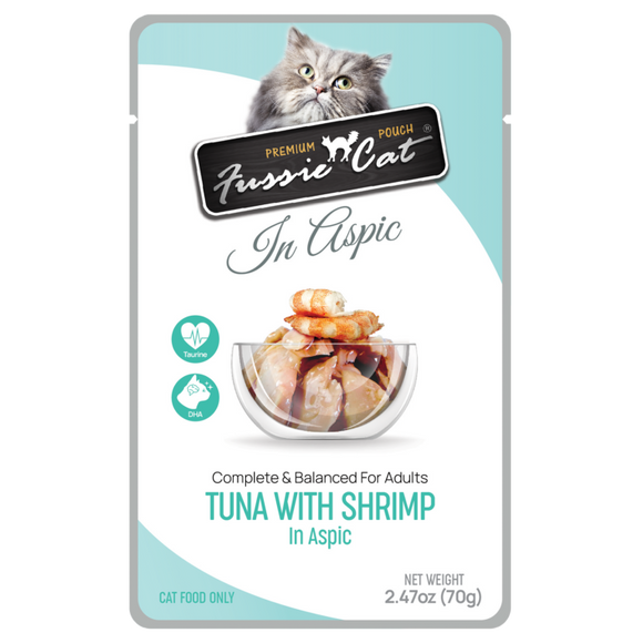 Fussie Cat Premium Pouch Tuna w/Shrimp in Gravy