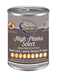 NutriSource High Plains Select Grain Free Dog Food Can 13 oz.
