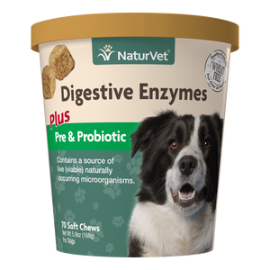 NaturVet Digestive Enzymes Soft Chew with Prebiotics & Probiotics