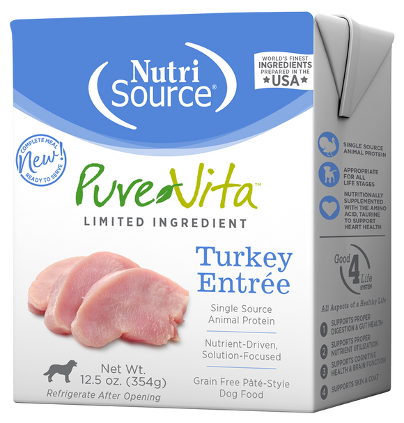 NutriSource PureVita Limited Ingredient Grain Free Turkey Entree