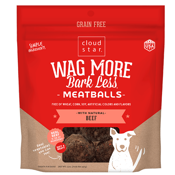 Wag More Bark Less Meatballs: Beef Dog Treats